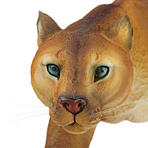 Image of Design Toscano Prowling American Mountain Cougar Indoor /Outdoor Garden Statue, 22 Inches Wide, 5 Inches Deep, 8 Inches High, Handcast Polyresin, Full Color Finish