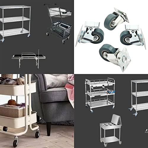 KingSaid 4Pcs Swivel Castor Rubber Heavy Duty Castor Wheels 50mm Heavy Duty Castor Wheels Rubber Swivel Trolley Furniture Casters Load Capacity 50Kg