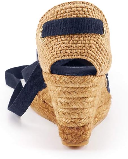 Viscata Sagaro Espadrille Canvas Wedges with Ankle Laces Spain Handmade 2 ½” Heel Women's Sandals with Breathable Organic Cotton Canvas and 100% Natural Jute for all Occasions: Casual, Work, Party - Image 5