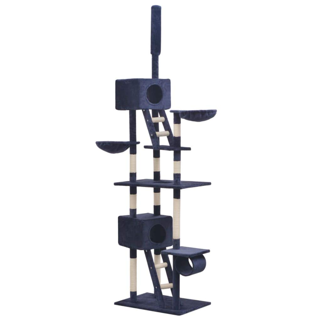 Xinglieu Cat Tree with Sisal Scratching Post 230-260 cm Dark Blue Scratching Post for Cats