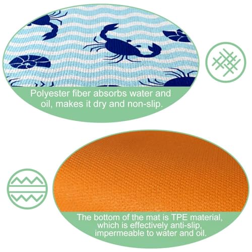 Alfombras de cocina absorbentes con base antideslizante de rayas 6