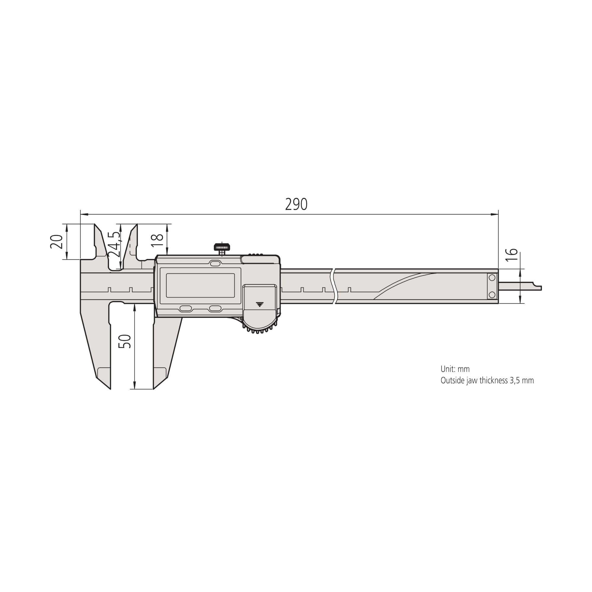 Image secondaire de Pied à Coulisse Digitale Mitutoyo AOS 0-200 mm - Précision et Fiabilité