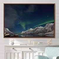 Framed Canvas Wall Art Dayspring Astronomy & Space Contemporary Cosmic Dramatic Green Group Photography Realism - 16x24 inches