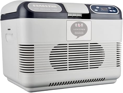 Mini Fridge 15L DC 12/24V-AC 220V Digital Display Refrigerator Portable Cooler/Warmer Compact Travel Fridge for Homes, Cars and Office Color White, Size 15L