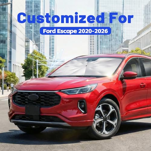 Image of Windshield Sun Shade for Ford Escape 2020-2026, Umbrella Car Shades with 360Rotating Shaft, Foldable Front Window Sunshade for UV & Heat Protection