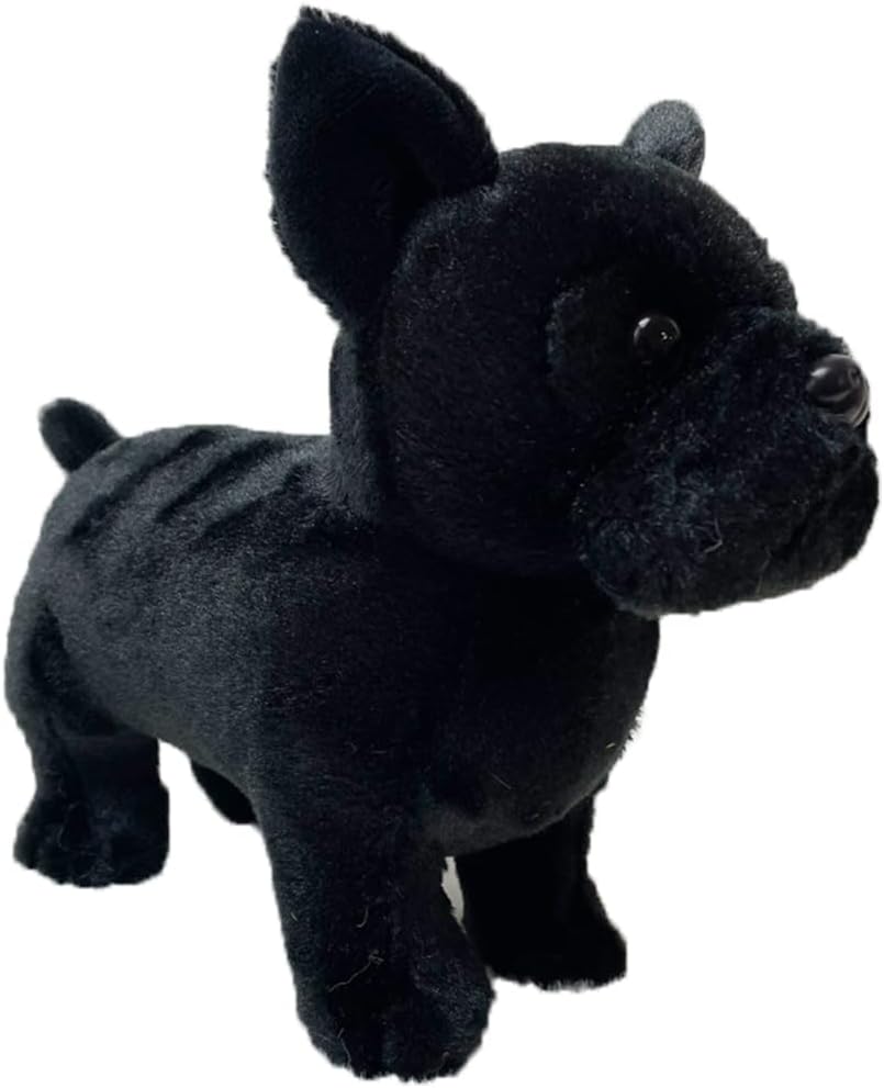 JIANEEXSQ Cute Simulation French Bulldog Plush Toy Realistic Lifelike Bulldog Dog Puppy Stuffed Animals Model Doll Gift Collection for Kids