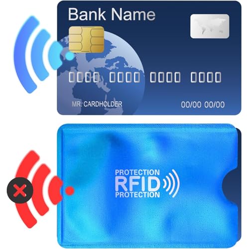 10 Stück RFID Blocker Kartenhülle, NFC Schutzhülle EC Karte - Ultradünne Kreditkarten Schutzhülle mit RFID Schutz für Bankkarten & Ausweise, 5 Farben – Bild 5
