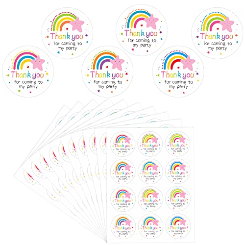 Anwyll Thank You Stickers,120 Pcs 2 Inch Rainbow Thank You For Coming To My Party Gift Stickers Adhesive Thank You Sticker Labels, Round Stickers For Envelope Seals,Gift Wrapping,Birthday,Wedding #TOP4