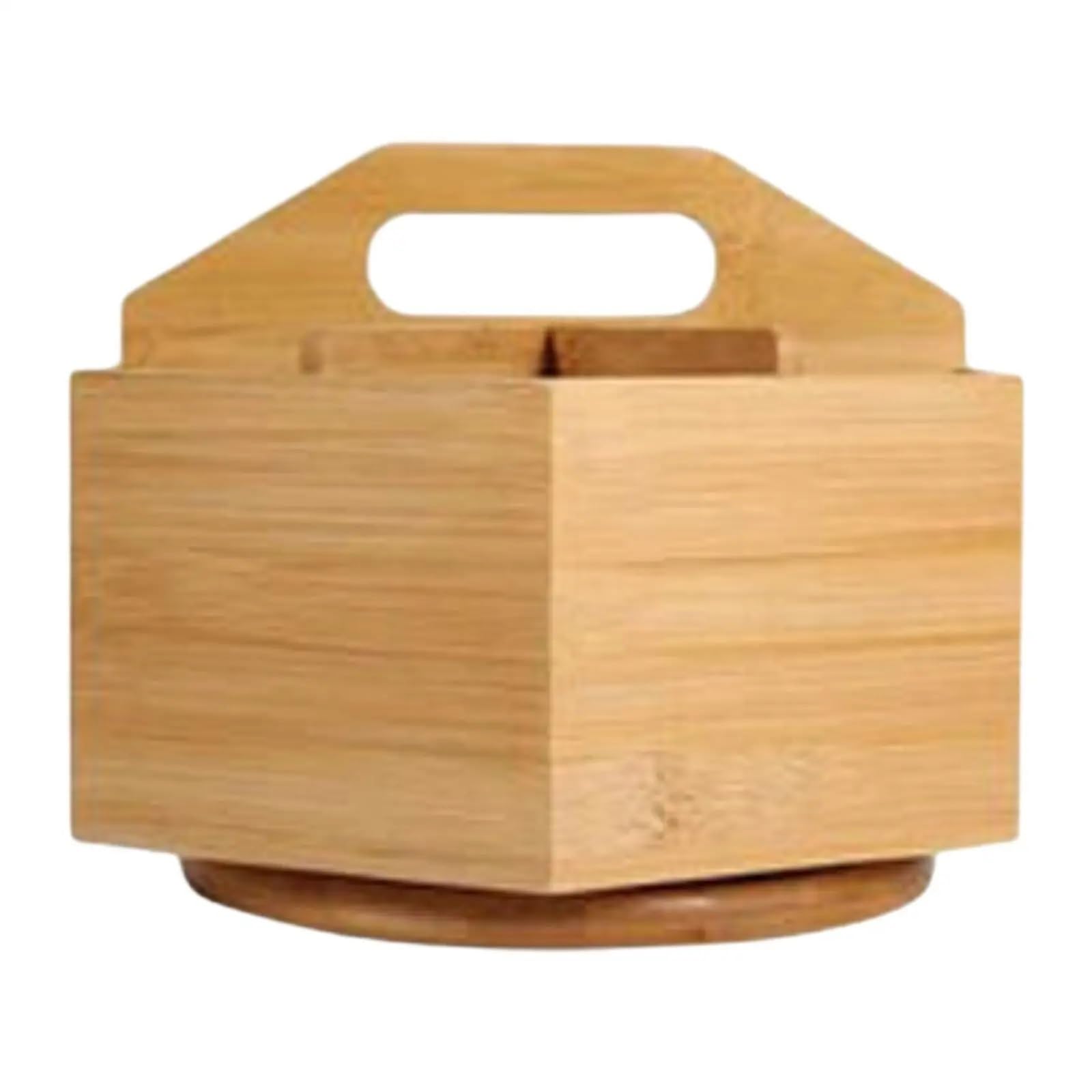 LPACXBYD Bamboo Pen Holder Desktop Organizer Rotatable Wood Multifunctional Art Supply Desk Storage Caddy for Classroom