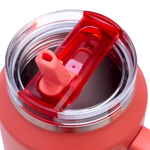Image of Stanley Quencher ProTour Flip Straw Tumbler with Leakproof Lid 64 oz | Built-In Straw and Handle | Large Capacity for Travel & Sports | Insulated Stainless Steel Cup | BPA-Free | Hot Coral Fade
