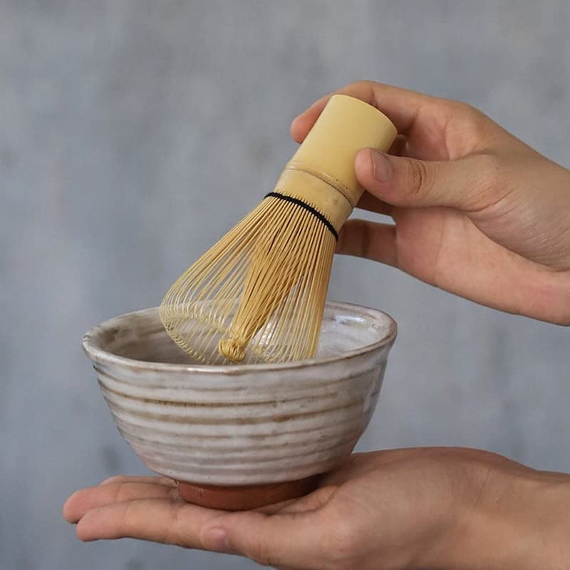 Juego de 4 Uds de Cuenco de cerámica Tradicional Matcha con batidor de bambú Chasen Keeper Scoop Chawan Kit Completo de artículos para la Ceremonia del té