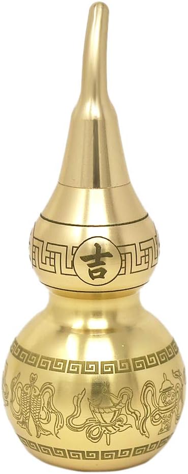 Feng Shui Brass Wu Lou/Hu Lu Gourd (Gold) (#3)