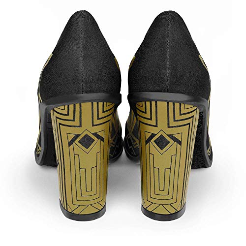 Image of Hot Chocolate Design Chocolaticas Funky Canvas Women's Mary Jane Flat Shoes, Golden Nights, 5 UK