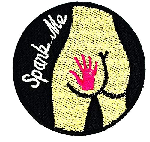 Spank Me Touch Me Sexy Girl Patch Funny Slogan Joke Rockabilly Embroidered Biker Patch Biker Iron on/Sew on Patch