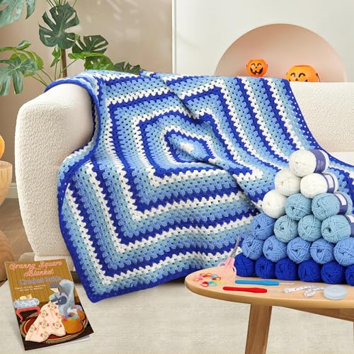 Katech Crochet Kit for Beginners Blanket, Granny...