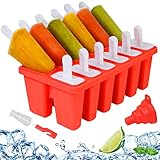 Silicone Popsicle Molds 12-cavity, DIY Ice Pop Mold for Kids Adult Teens, BPA Free Ice Cream Molds for Party Yogurt Juice Smoothies Sticks
