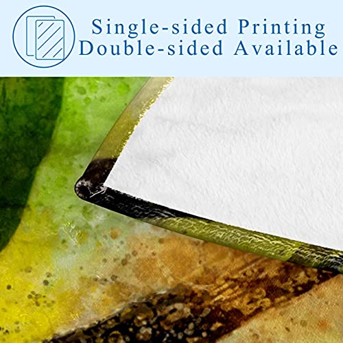 Couverture douce imprimé perroquet jaune, textile premium de lit et canapé 150x100cm