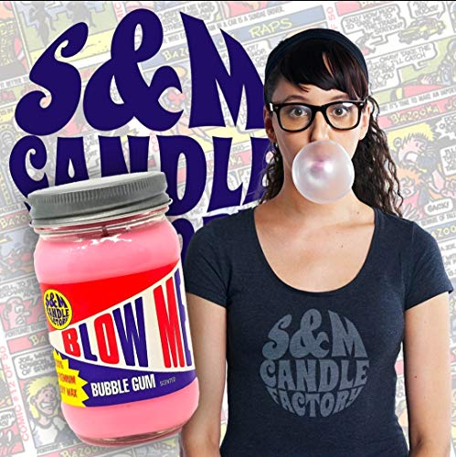 Blow Me Candle ~ Bubble Gum Scented Soy Candle By S&M Candle Factory ~ Mason Jar Scented Soy Wax Funny Candle ~ 100 Hour Burn Time ~ (Blow Me Mason) #TOP1