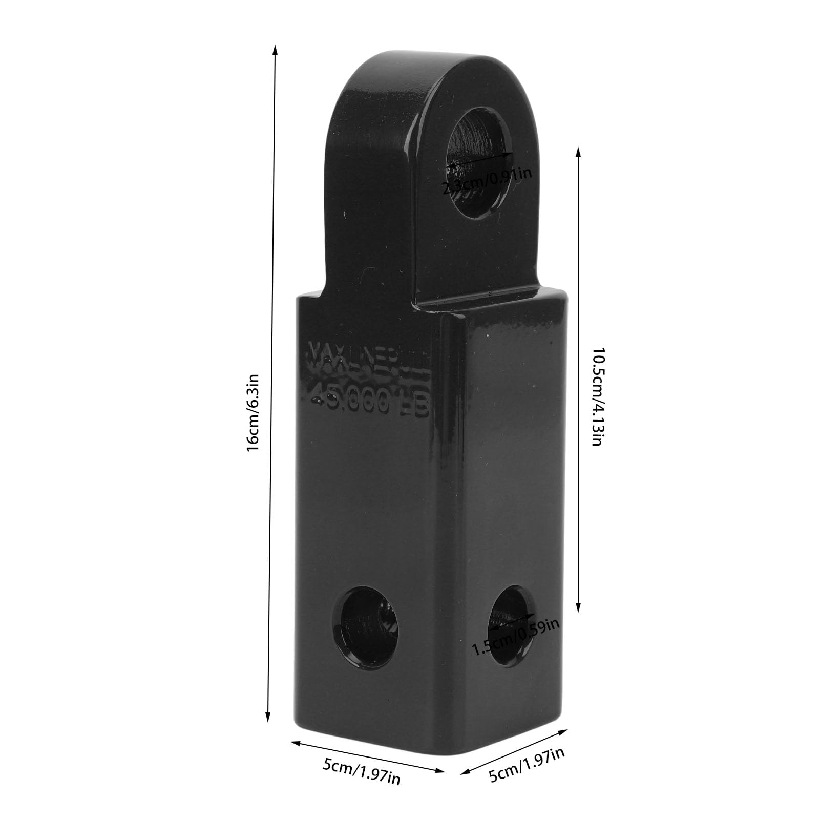 Receptor de Enganche de Grilletes Servicio Pesado 23t Acero Al Carbono Acero Al Carbono para Camiones SUVS 4x4 Vehículos Fuera Camino Recuperación (BLACK)