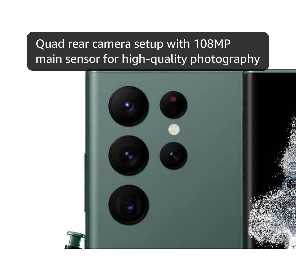 Samsung Galaxy S22 Ultra 5G, US Version, 128GB, Green - Unlocked (Renewed)