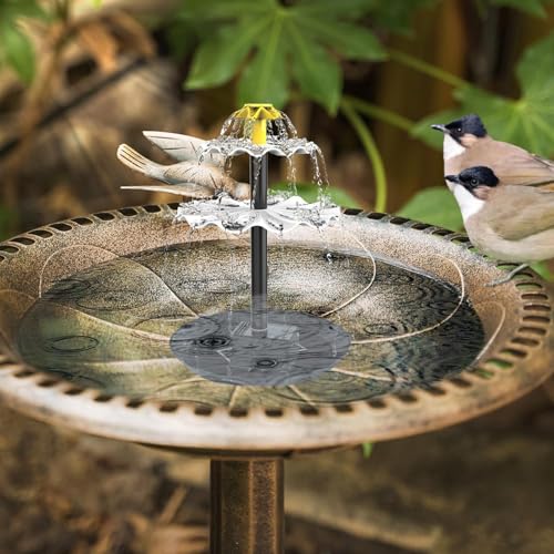 Bebedero solar para pájaros de 3 niveles con bomba de agua para jardín y terraza exterior 3