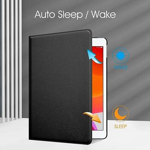 Image of Fintie Rotating Case for iPad 9th Generation (2021) / 8th Generation (2020) / 7th Gen (2019) 10.2 Inch - 360 Degree Rotating Stand Cover with Pencil Holder, Auto Wake Sleep, Black