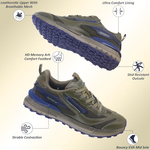 Image of SPARX Sports Running Shoes for Men - Lightweight Breathable Lace-Up Athletic Shoes with Cushioned Comfort, Shock Absorption, Durable Grip, Flexible Sole & Everyday Walking Performance