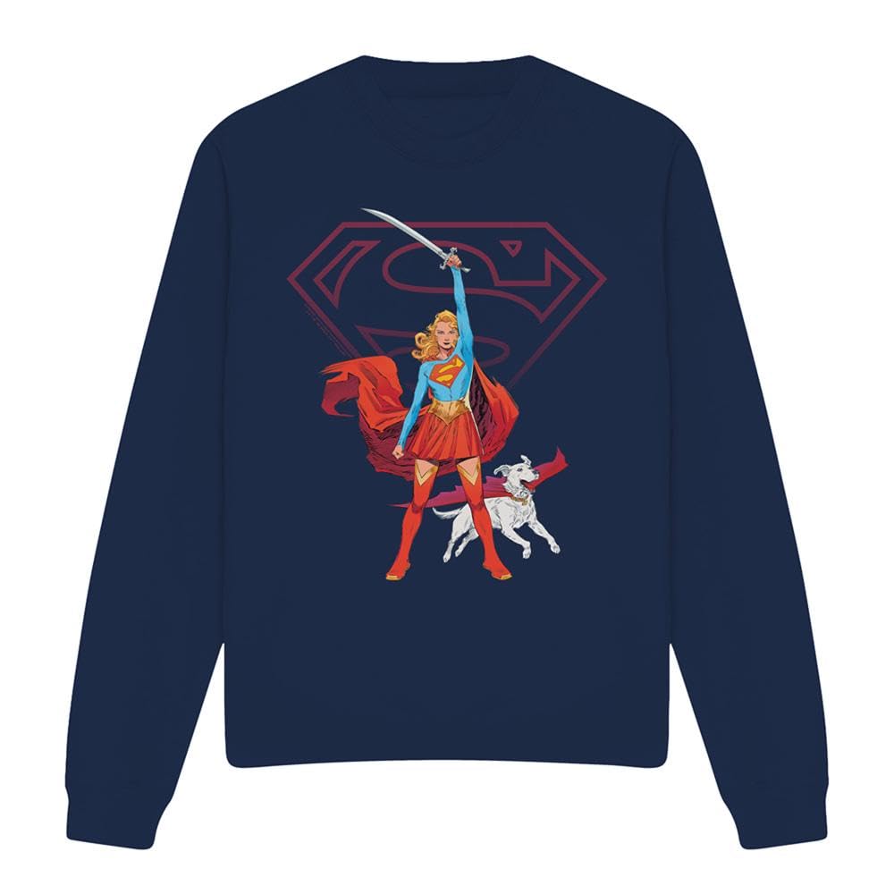 Dc Supergirl Woman Of Tomorrow Sword Unisex Sweatshirt, Navy, XX-Large