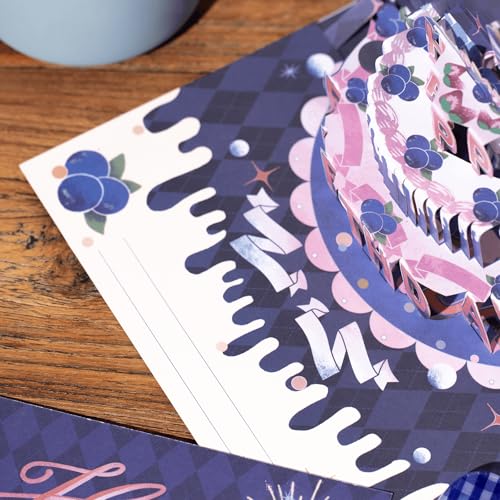 Mockdy Geburtstagskarte mit Musik und Licht Zum Geschenke Geburtstagsdeko,3d Pop Up Happy Birthday Karte Geburtstag und Song,Geburtstagskarte mit Umschlag und Schreibkarte für Frauen Mann MäDchen