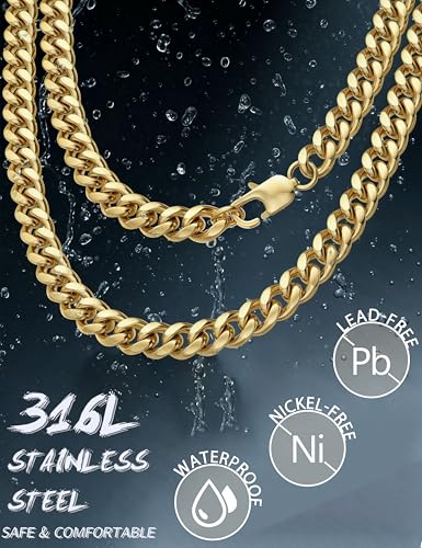 Image of Jstyle 3.5mm Gold /Silver /Black Stainless Steel Cuban Link Chain Necklace