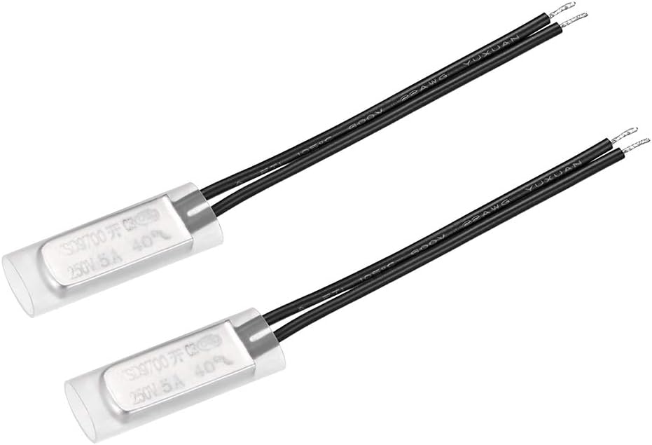 uxcell KSD9700 Thermostat, 40C Normally Open Temperature Switch Thermal Switch, N.O 5A Metal Temperature Controller 2pcs