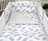 5 Piezas Juego de Cama para bebé Protector, Edredón, Ropa