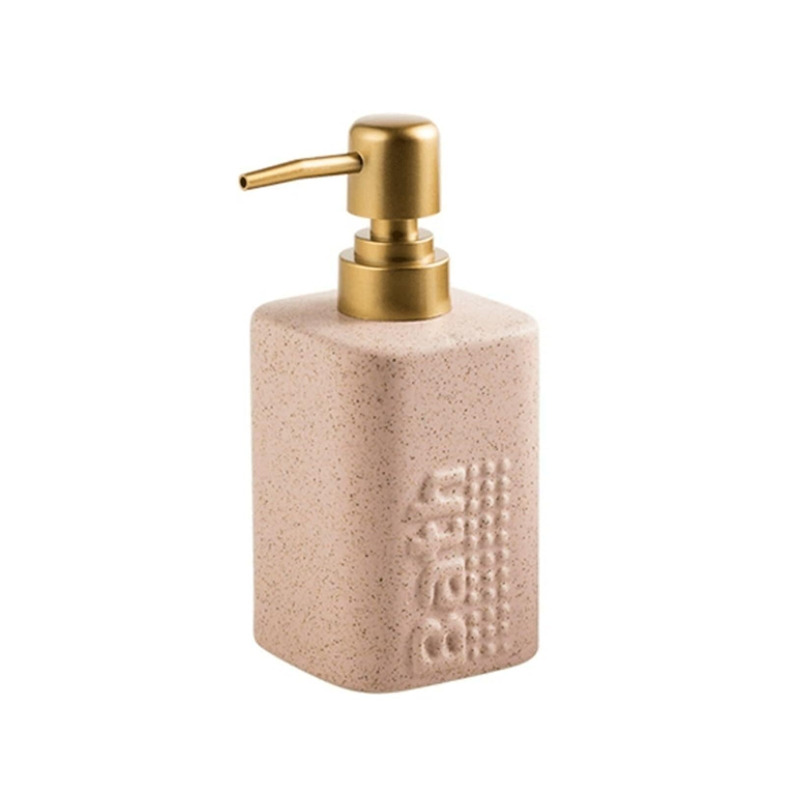 Empty Barthroom and Dish Refillable Soap Dispenser Kitchen Dish Ceramic Countertop Dispensing Bottle Decor for Counter(Pink)