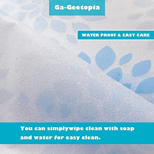 Ga-Geetopia White Snow Thin Plastic Shower Curtain Or Liner 72" X 72" Water Repellent Lightweight Odorless Bathroom Showroom Curtain Liner With Rustproof Metal Grommet Holes, Magnets #TOP3