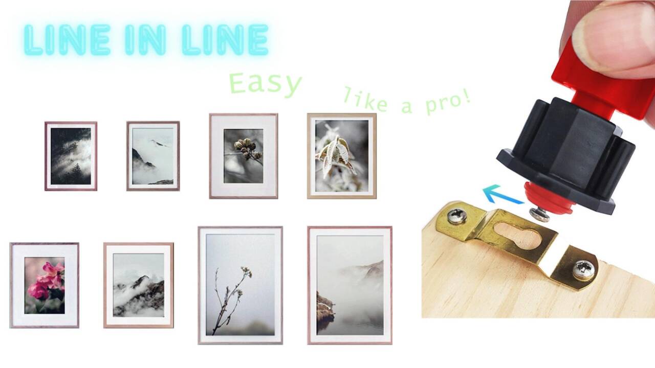 DIKOO Picture Hanging Keyhole Marker Tool & Level for Solt