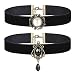 Royal Pendant Brooch Choker Necklace on Black Velvet 2 Pack