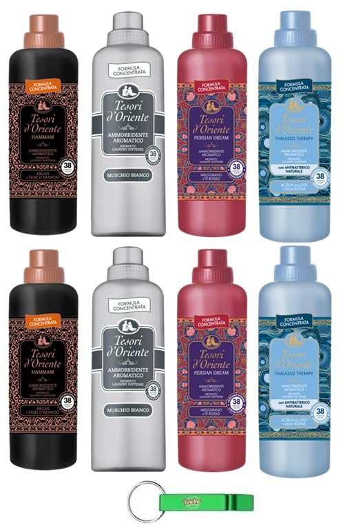 Tesori d'Oriente - Suavizante líquido para tejidos (8 x 760 ml, incluye llavero Beni Culinari gratuito)