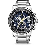 citizen funkuhr eco drive Zifferblatt: blau Citizen Herren Chronograph Eco-Drive Uhr mit Edelstahl Armband AT8124-91L