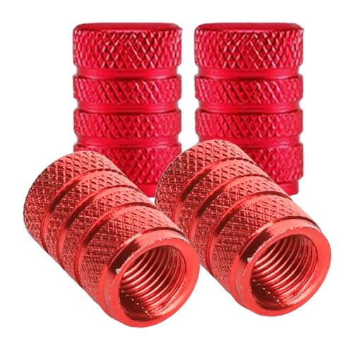 Genérico Tapones de Polvo para Neumáticos   4 Piezas de Aleación de Aluminio para Válvulas de Rueda | Cubierta de Vástago Universal para Motos, Camiones y Bicis | Protector Estanco con Junta