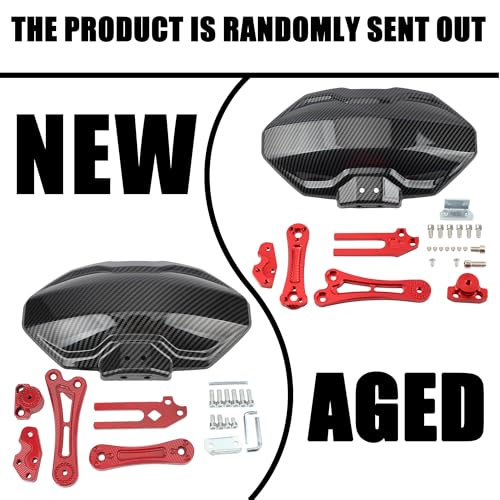 Image of Motorcycle Wheel Rear Mudguard,Fender Rear Cover Compatible with Universal Motorbikes Scooter Extender Accessories-Red