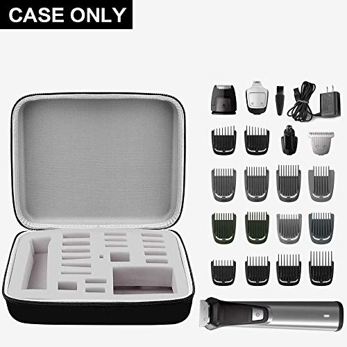 Image of M.G.R.J Portable Case Cover for Philips Norelco Multigroom Series 3000 5000 7000 MG3750 MG5750 /49 MG7750 /49 MG7920 /65 Mg9551 /65 MG5930 /65 MG7715 /65 (with Individual Holder for Trimmer & Accessories)