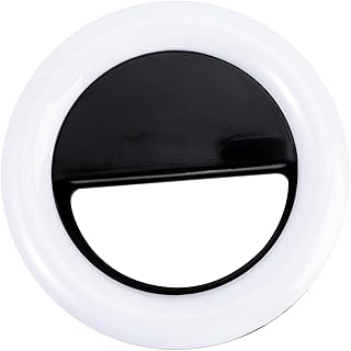 UKCOCO 1 set Stream Mobile LED Supplementary Three Fill Clip-on Makeup Video Light Modes Photo Fill-in Black Camera Circle for Dimmable Beauty Photography Ring Lamp Live Selfie Round