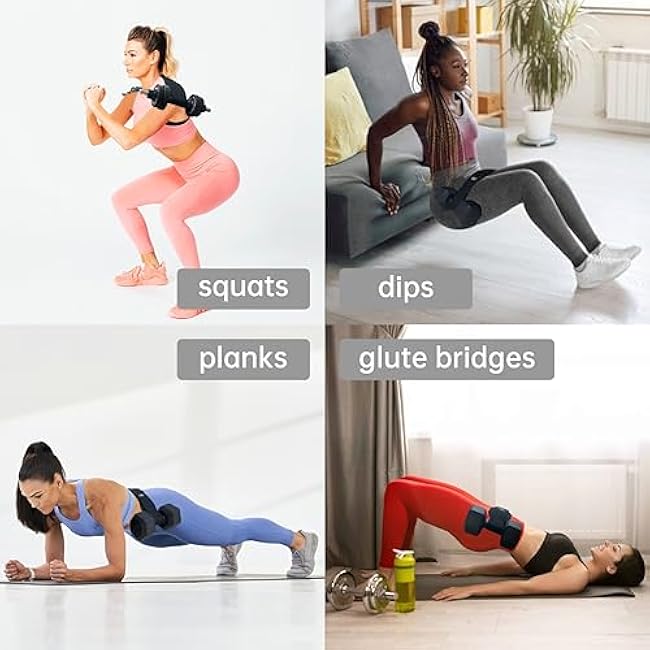 Hip Thrust Belt by SEWD - Use Any Weight to do Lunges, Glute Bridges, Dips and Booty Workouts ¨C Easy to Set Up with Dumbbells for At Home Hip Thrust Use. Reinforced Lightweight Dumbbell Belt for Home Gym