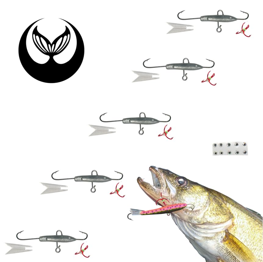 Unpainted Fishing Jig Lure Kits - Jigging Rap Minnow Ice Bait Bass Crappie Crystal Trout Walleye Pike Saltwater DIY Tackle Bodies Hooks Included Tip