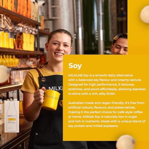 Image of MILKLAB Soy Barista Milk 1L | Plant-Based Milk for Cafe-Style Coffee at Home | Smooth & Creamy Soy Milk | Dairy-Free, Gluten-Free, Vegan | Fortified with Calcium | Perfect for Coffee Enthusiasts