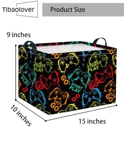 Image of Rectangular Baby Storage Basket Boys for Home Kitchen Girls Cute Storage Bin Organizer Shelf Book Room Decor(Games)