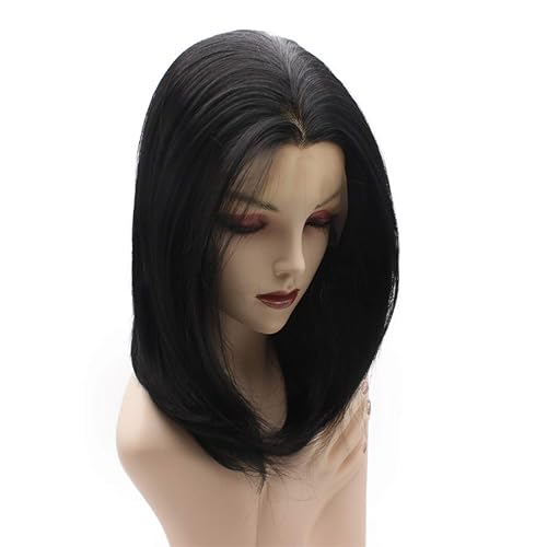 iwonawig Iewig Short Bob Straight Natural Black Wig Half Hand