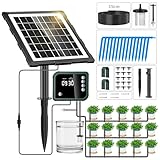 Forever Speed 350 Modos Sistema de Riego Automático Solar con Controlador, [Manguera de 15 M] Kit de Sistema de Riego por Goteo Automátic para Jardín, Balcón, Invernadero, Césped