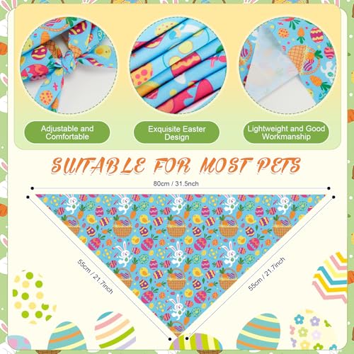 Image of Abbylike 50 Pcs Easter Dog Bandanas Bulk Bunny Egg Carrot Bandanas for Dogs Triangle Kerchief Bibs Scarf Set for Pet Easter Costume Photo Props Accessories Pet Shops, 25 Styles (31.5 x 21.7 x 21.7)