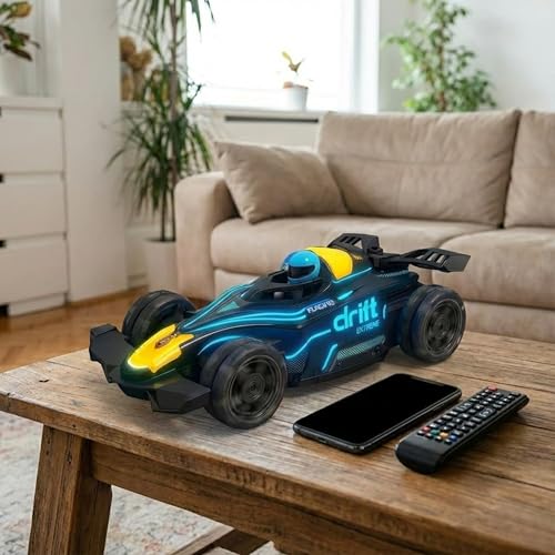 Image of Remote Control Formula Drift Smoke Car for Kids | Hand Gesture & 2.4GHz RC Car | 1:14 Scale Racing Car | 360 Rotation, RGB Lights, Music, Smoke Effects | Stunt Toy for Boys & Girls